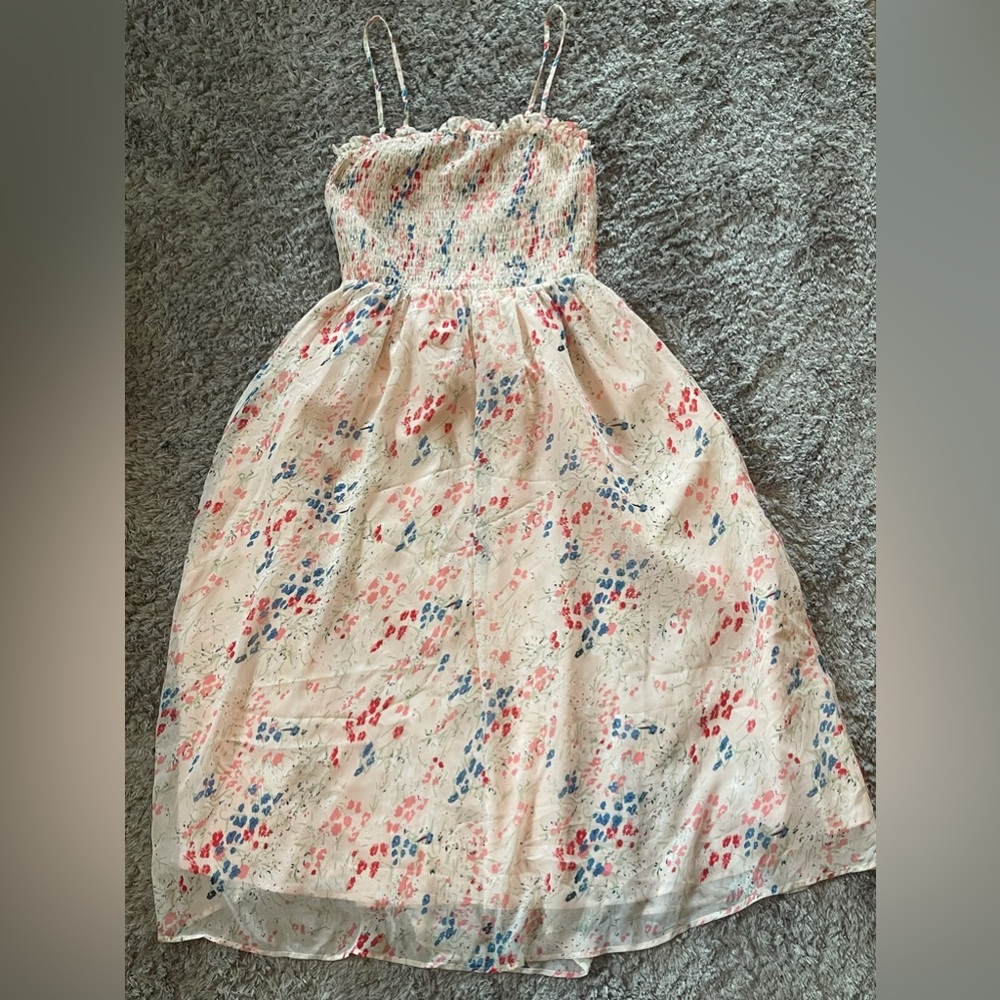Light Pink Floral Maxi Dress